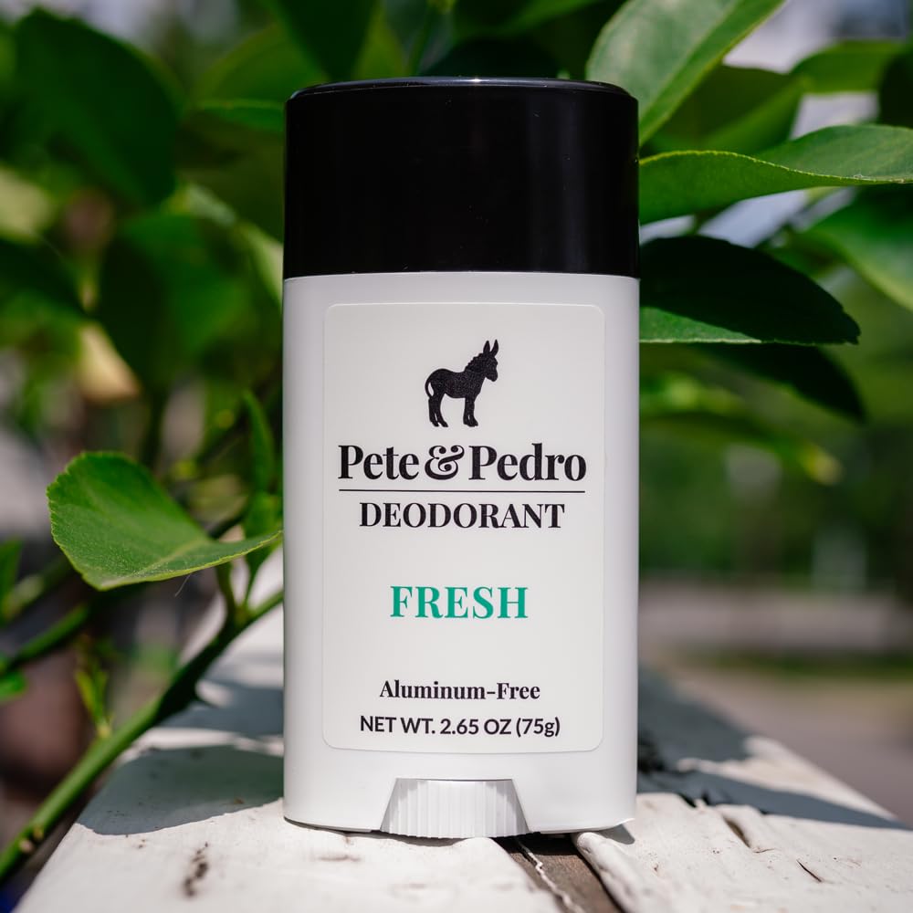 Pete & Pedro deodorant in hand for scale and travel-friendly portability