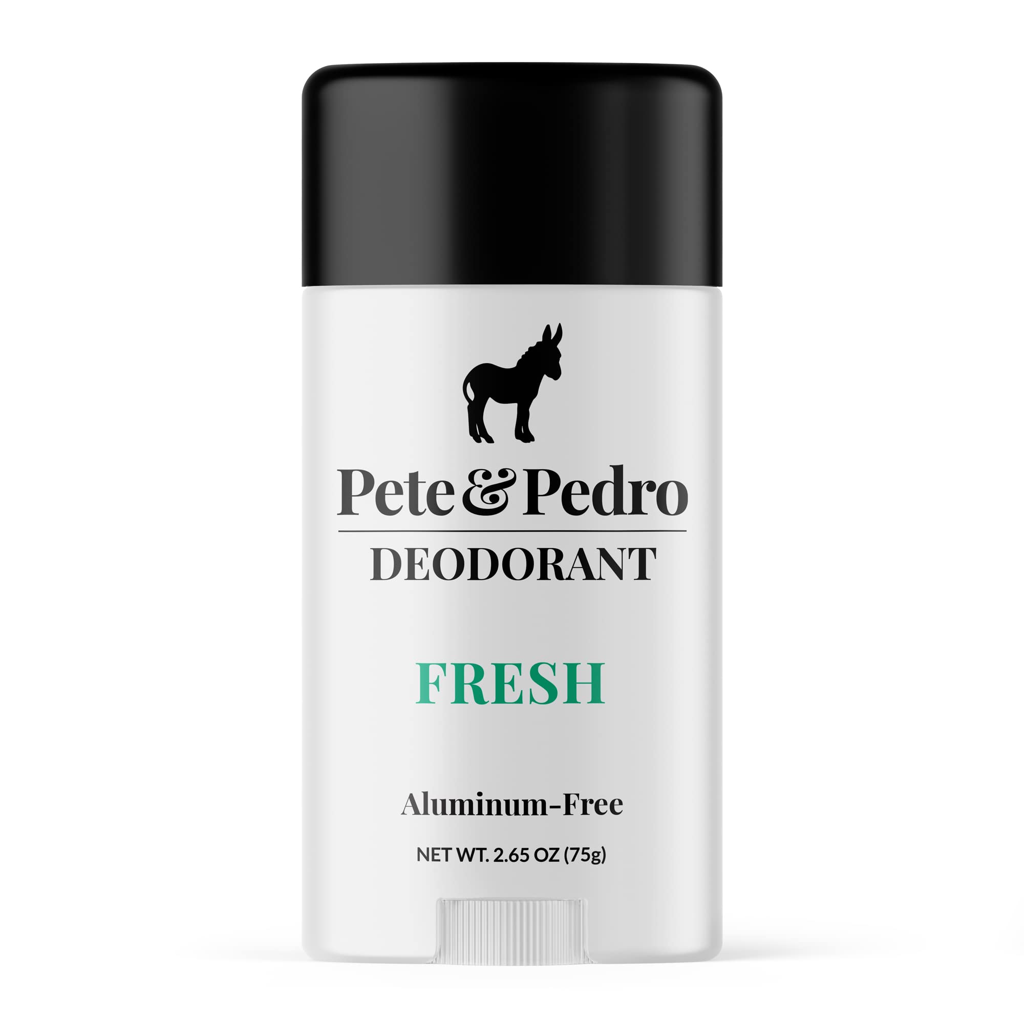 Pete & Pedro front packaging shows clean aluminum-free deodorant benefit