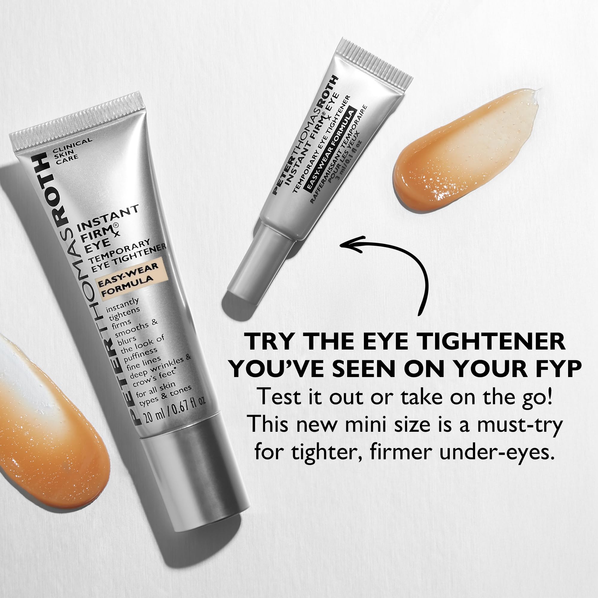 Peter Thomas Roth application demo under-eye illustrating instant smoothing