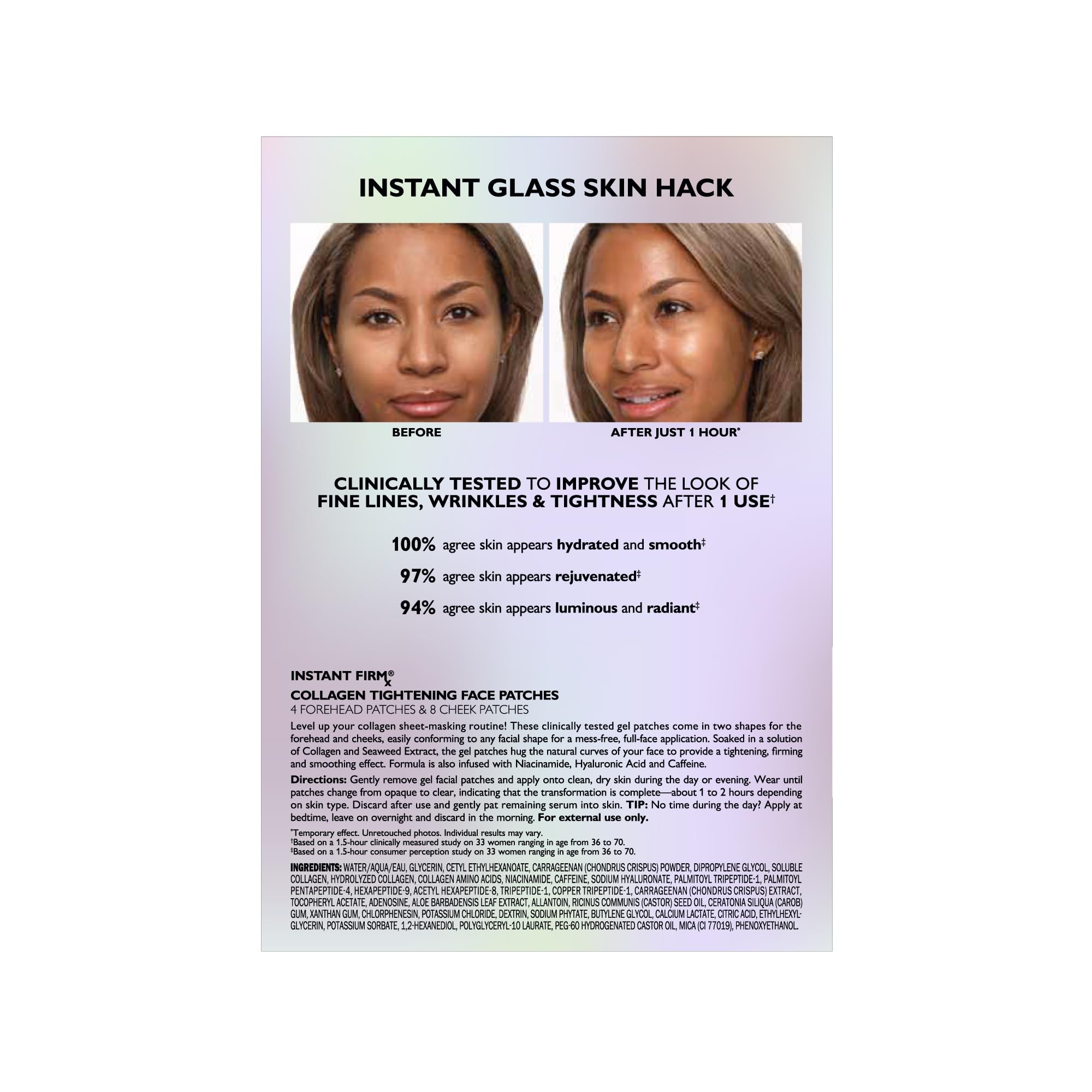 Peter Thomas Roth cheek patch application detail illustrating targeted smoothing