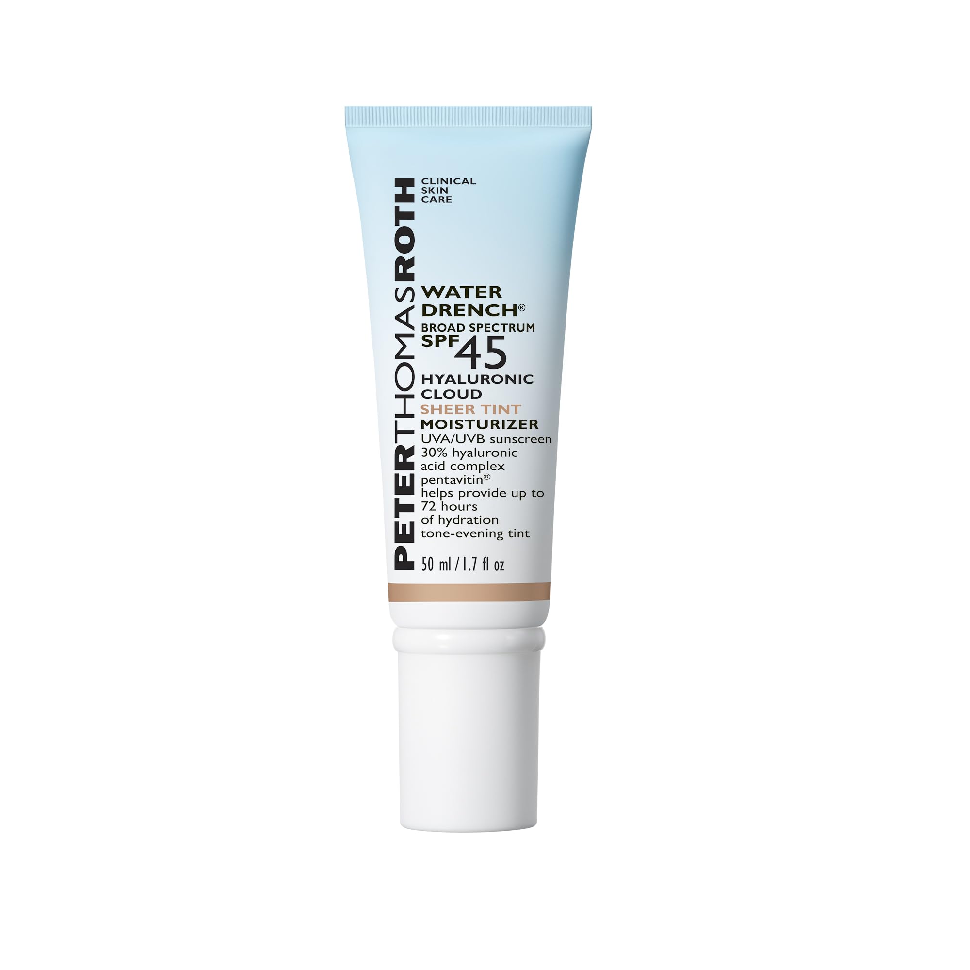 Peter Thomas Roth front packaging showing SPF 45 and sheer tint benefits