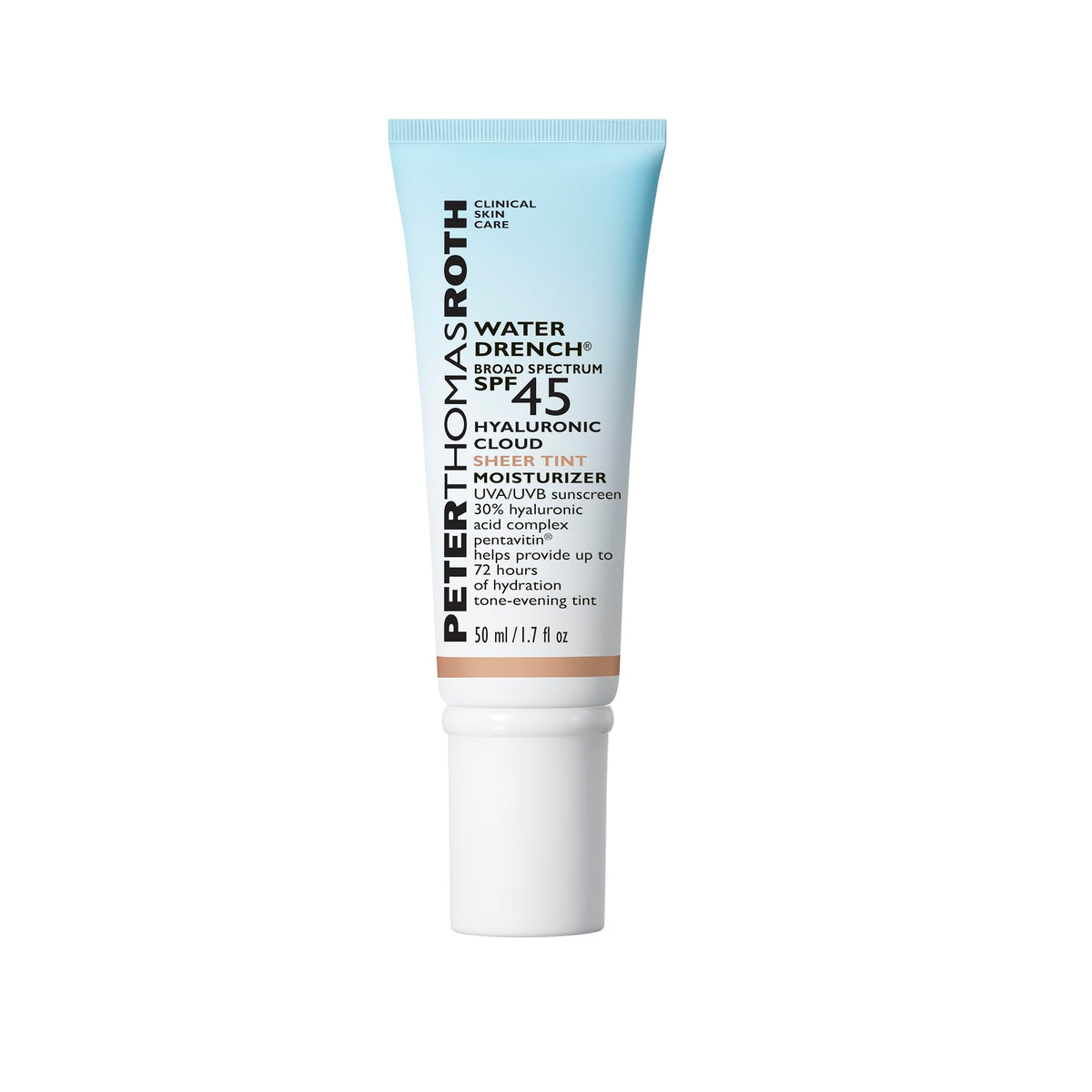 Peter Thomas Roth front packaging showing SPF 45 and sheer tint benefits
