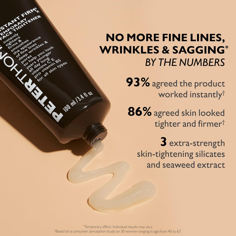 Peter Thomas Roth applying Instant FIRMx at outer eye showing reduced appearance of crow’s feet