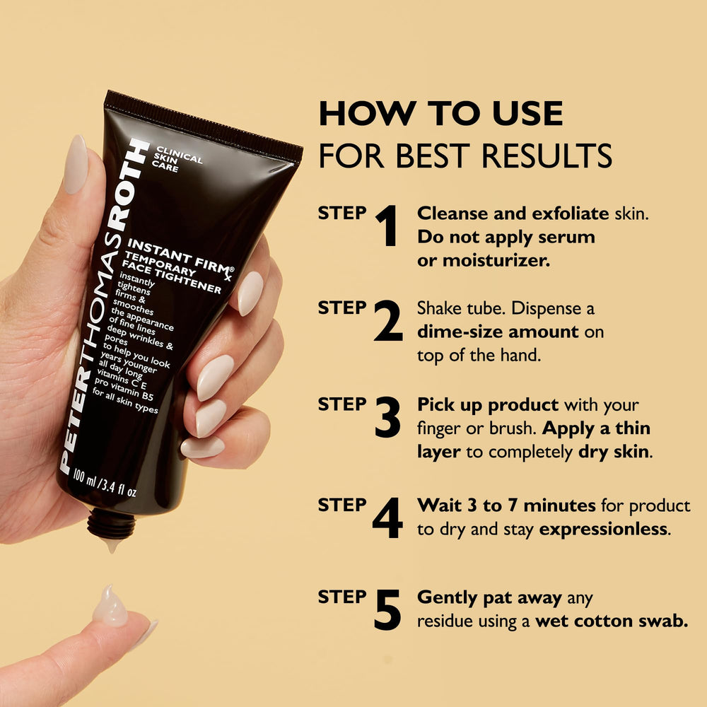 Peter Thomas Roth split-face before and after highlighting immediate pore and line reduction