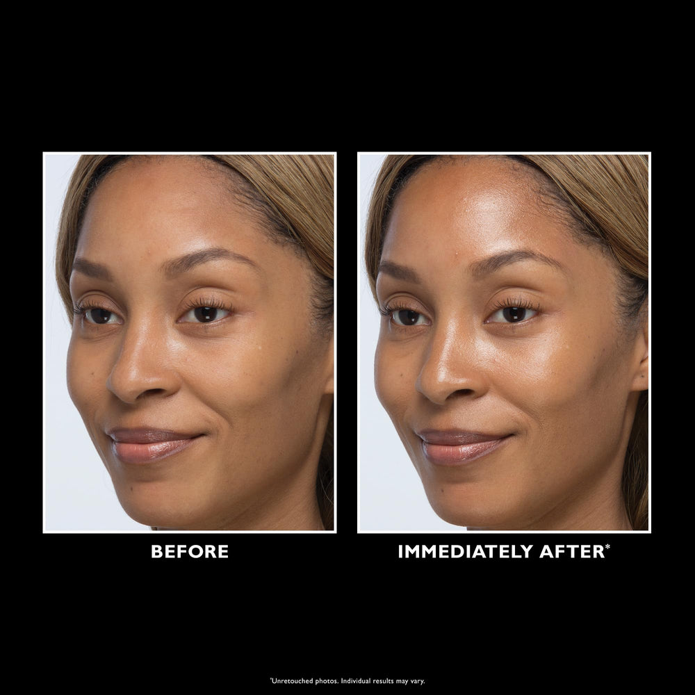 Peter Thomas Roth lifestyle vanity scene showing priming serum prepping skin for makeup