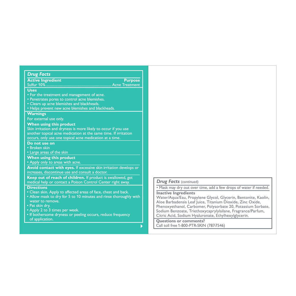Peter Thomas Roth mask applied on cheek demonstrates targeted blemish treatment benefit