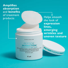 close-up of a saturated pad texture showing gentle exfoliating solution