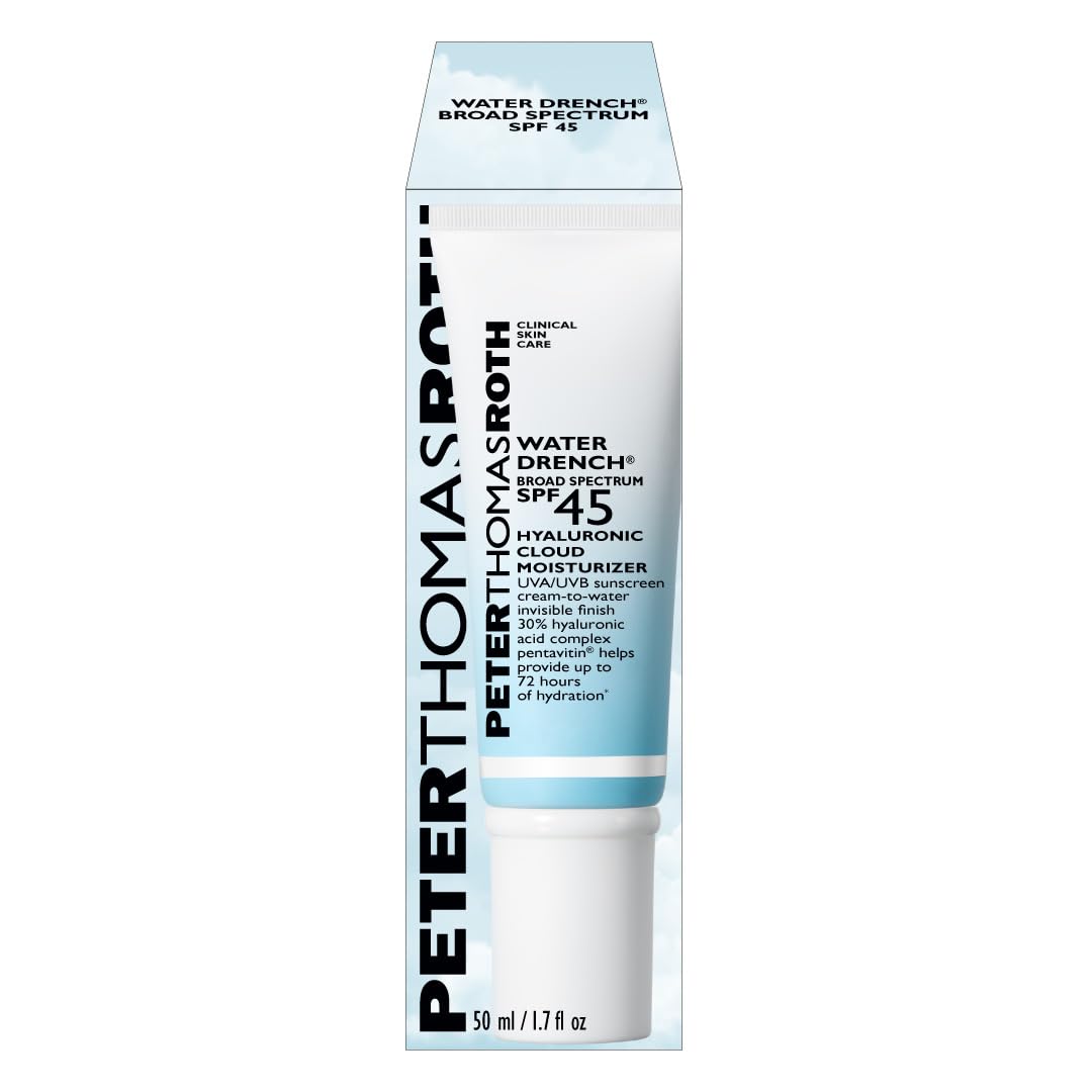 Peter Thomas Roth cream-to-water texture close-up showing lightweight hydration