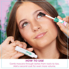 Petite 'n Pretty creamy mascara swatch showing buildable texture and smooth finish