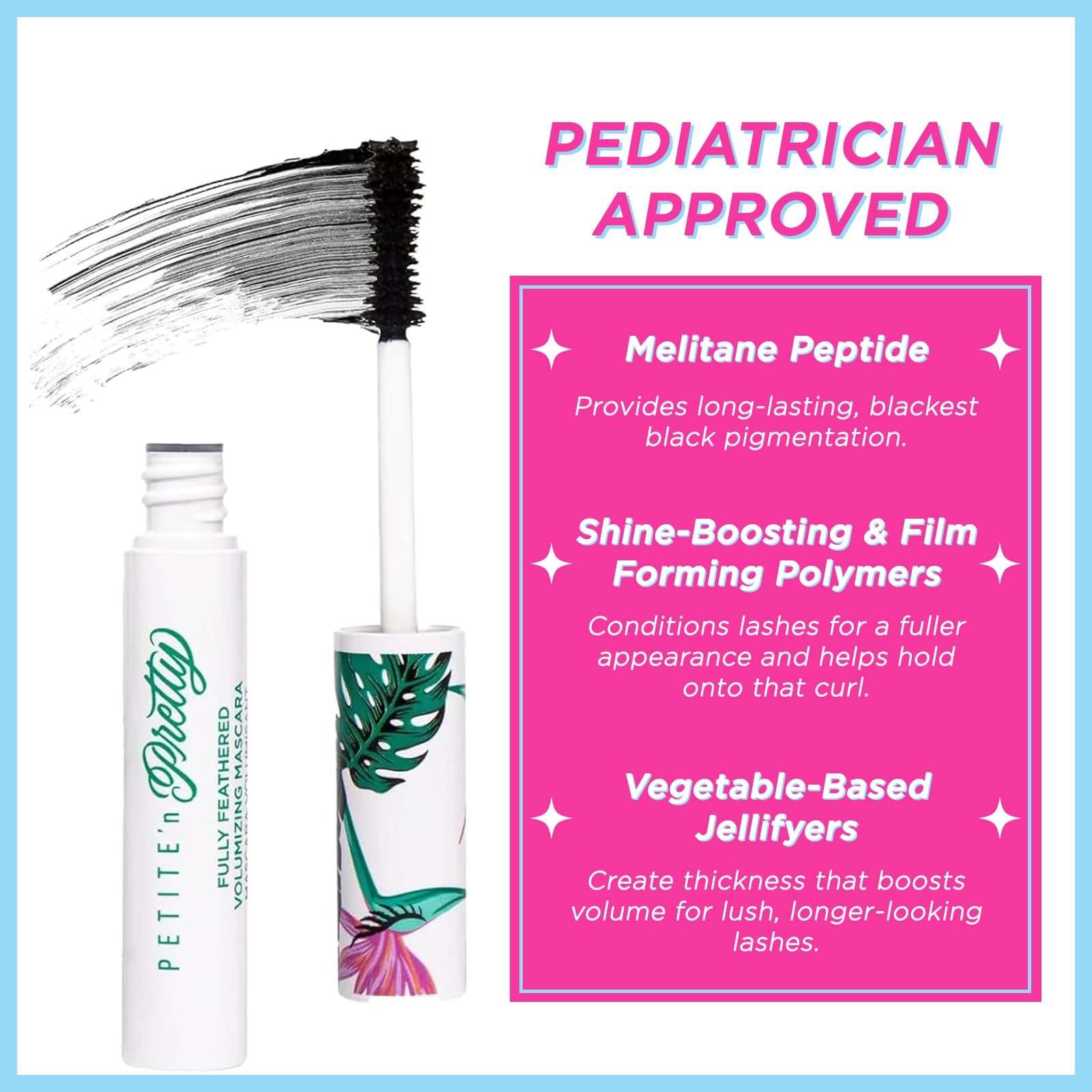 Petite 'n Pretty lashes before and after demonstrating noticeable natural volume