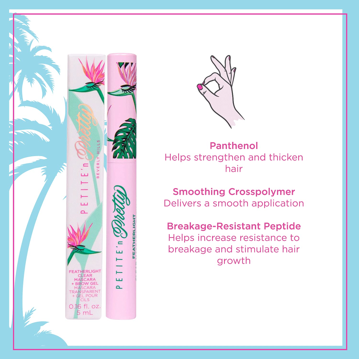 Petite 'n Pretty clear gel texture on skin showing featherlight finish benefit: non-tacky feel