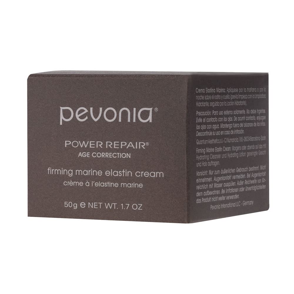 Pevonia cream texture close-up highlights marine elastin for firmer skin
