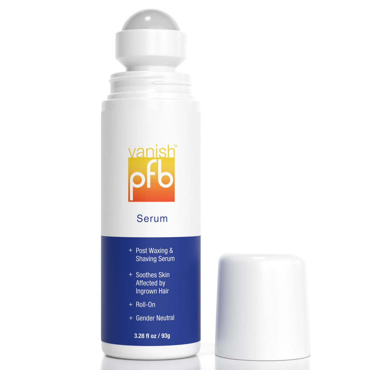 PFB Vanish front bottle showing clear label and compact packaging benefit travel friendly
