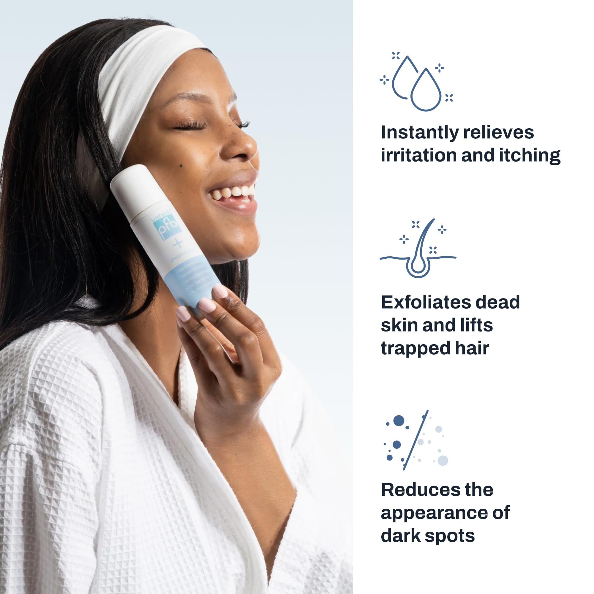 PFB Vanish roll-on applicator close-up displays precise touch application benefit