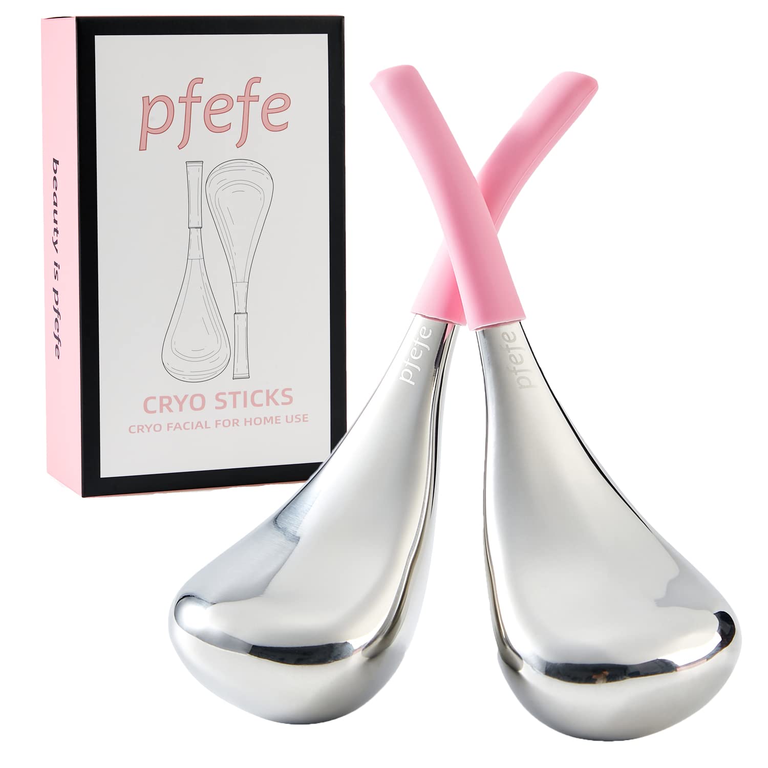 pfefe front packaging showing two cryo sticks and case for easy storage