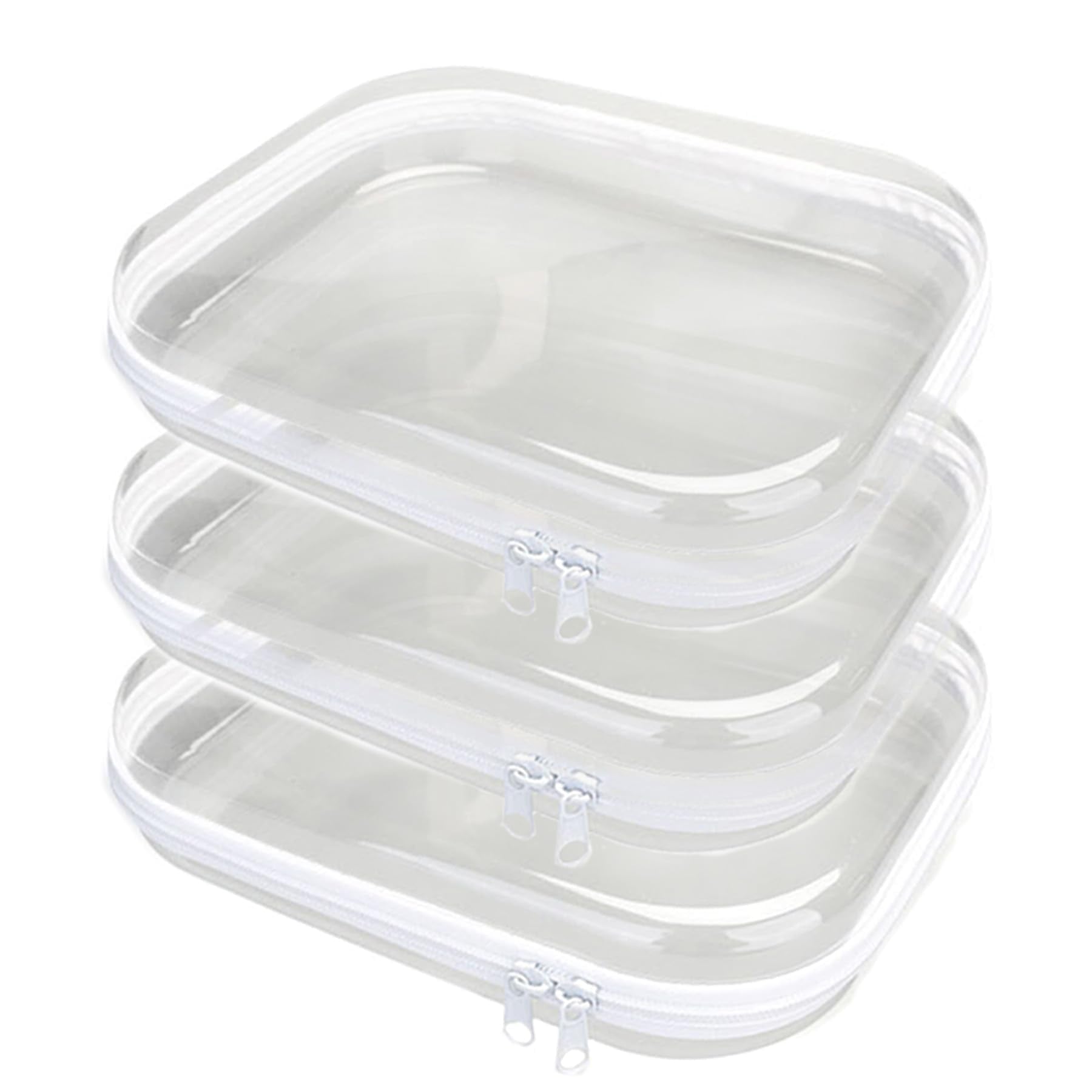PGAXM front view clear hard zipper case showing contents for quick access