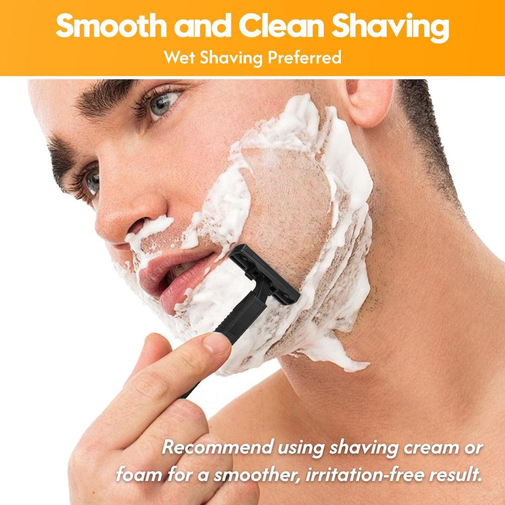 Phafaloop razor with safety cap protecting blades during storage and travel