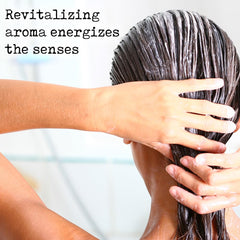 PHARM TO TABLE conditioner in use rinsing from hair for scalp relief