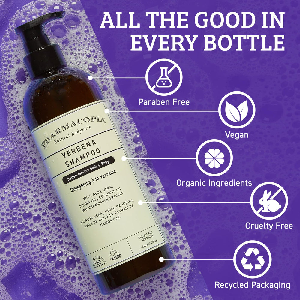 Pharmacopia ingredients display with citrus, herbs, aloe, and oils for natural care