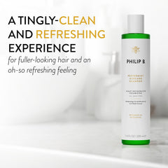 PHILIP B back label close-up showing ingredients and usage benefits