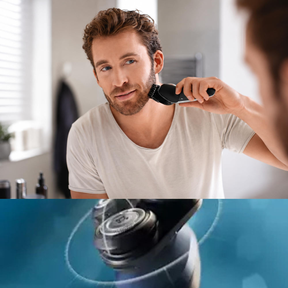 PHILIPS AquaTouch wet shave in shower demonstrating waterproof convenience