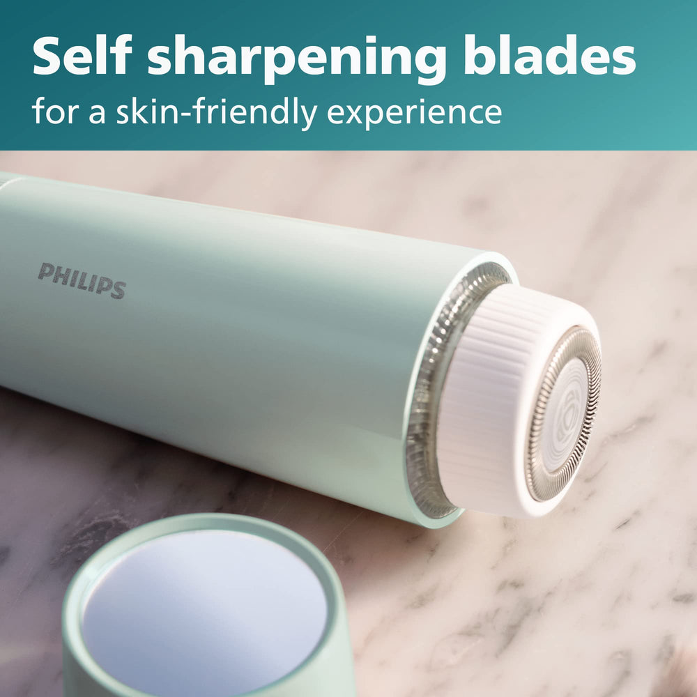 Philips Beauty mirror and full-circle LED light illuminating fine facial hair for precision