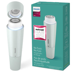 Philips Beauty front view showing compact groomer and mint green finish for convenience