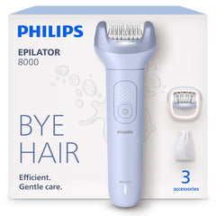 Philips Epilator Series 8000 front view showing ergonomic shape and matte finish for comfortable handling