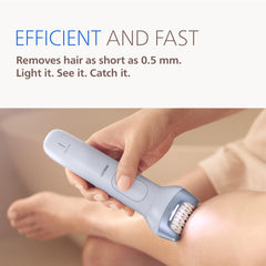 Philips epilator in shower environment highlighting waterproof wet use and comfortable epilation