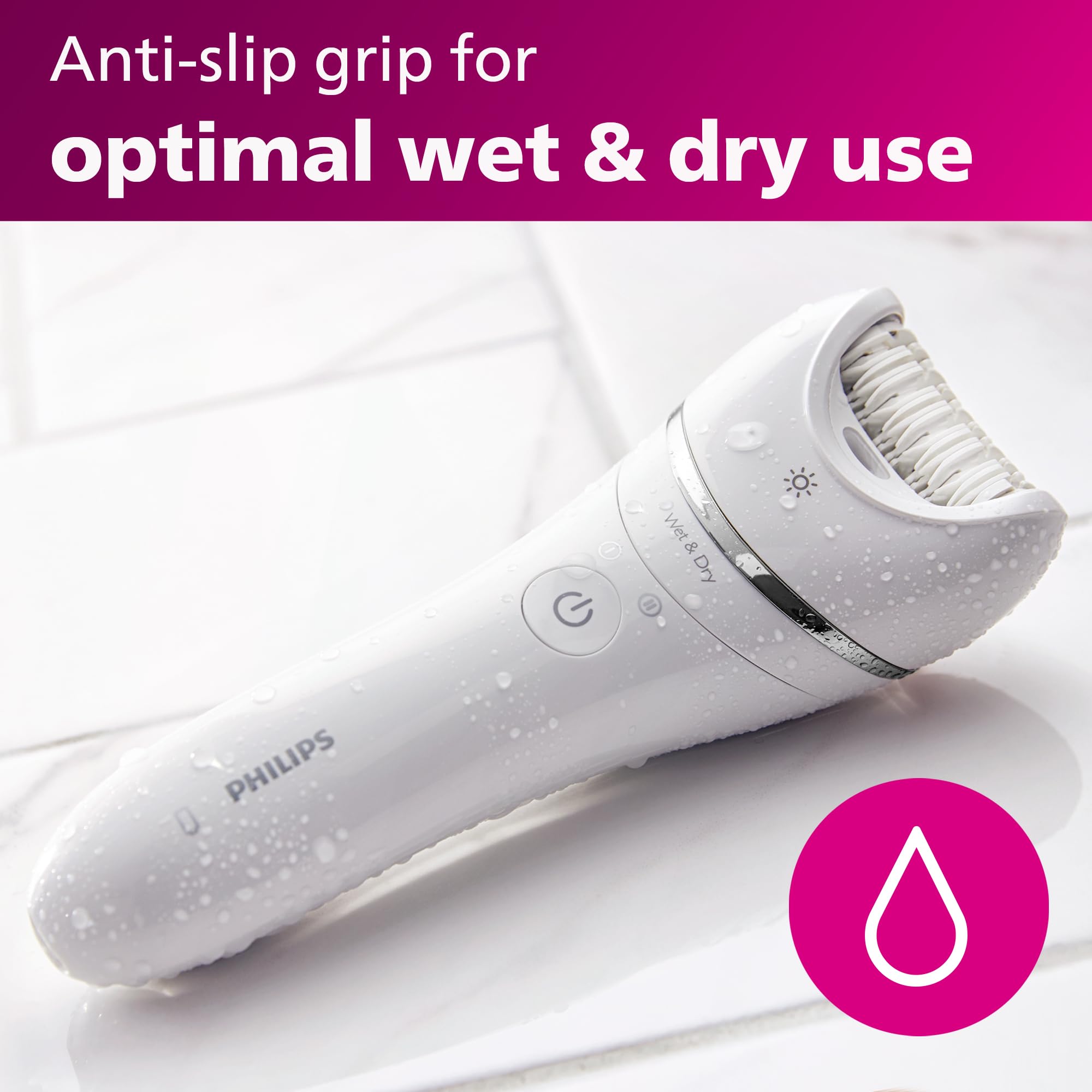 Norelco optimal contact cap highlighting full-leg efficient coverage