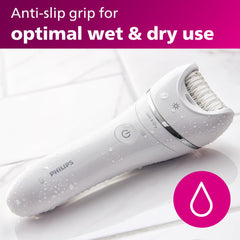 Norelco optimal contact cap highlighting full-leg efficient coverage