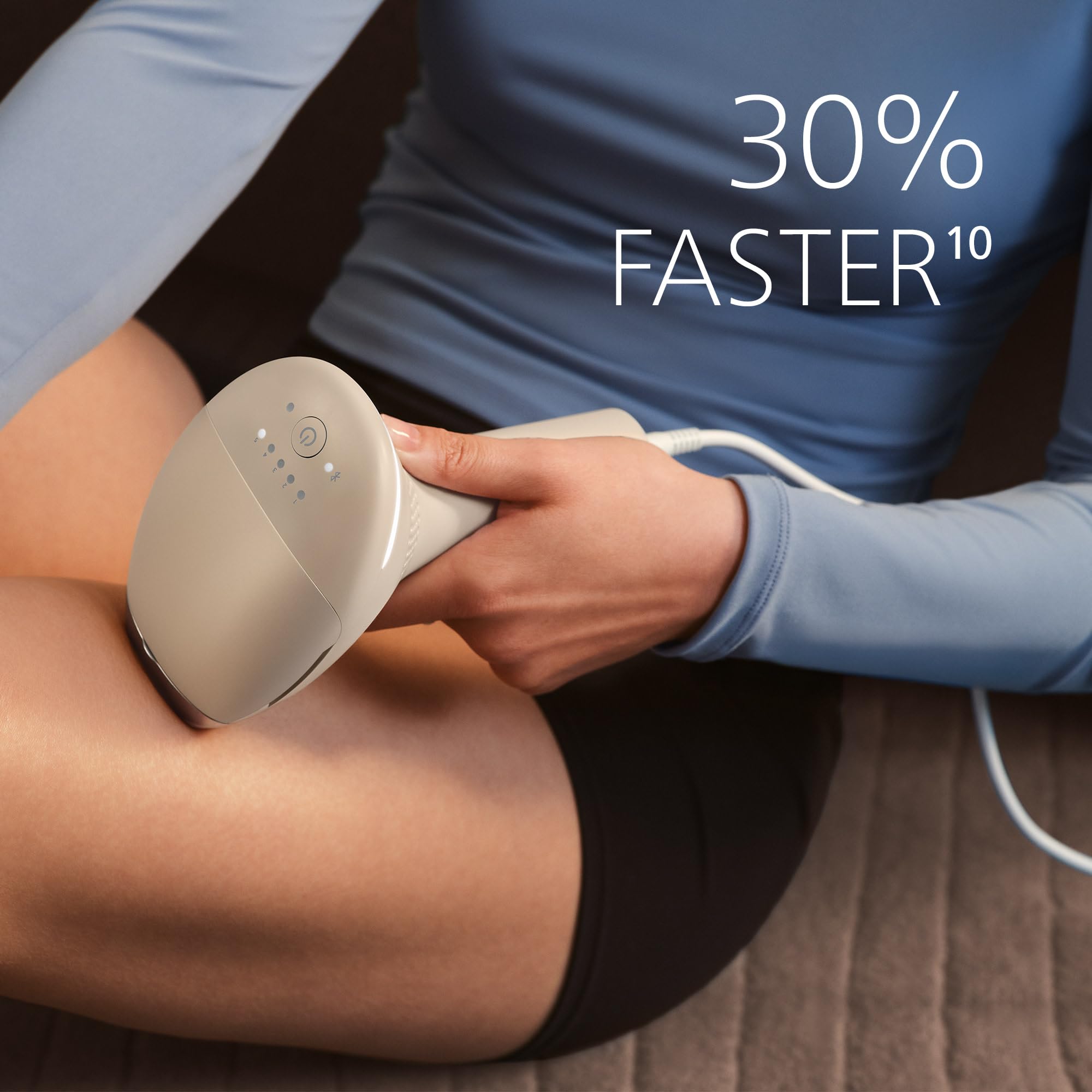 Philips Lumea bikini attachment in use showcasing tailored fit for delicate areas