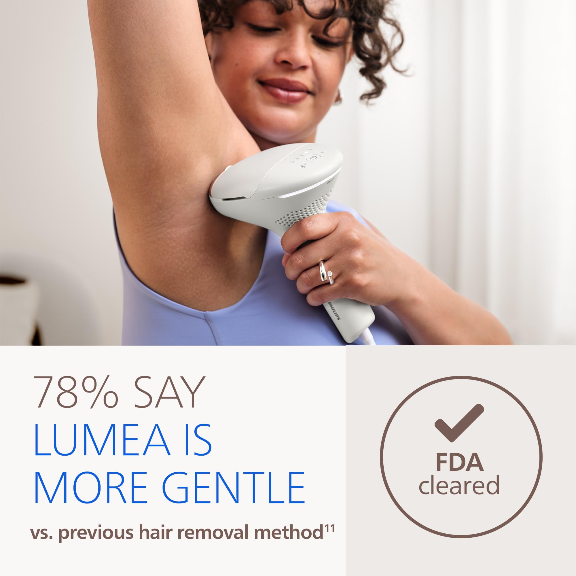 Philips Lumea app screen connected showing progress tracking and guided sessions