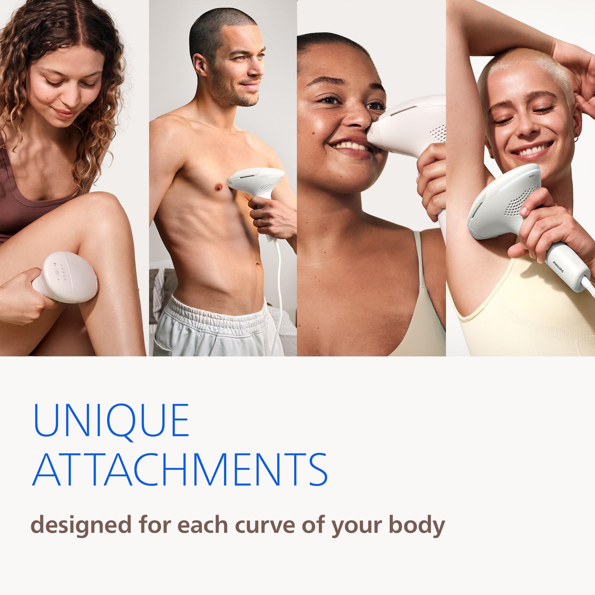 Philips Lumea face attachment detail illustrating precise treatment for upper lip