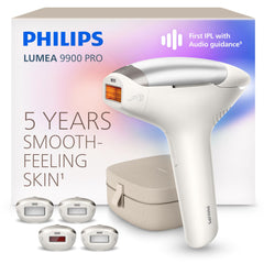 Philips Lumea front view showing compact handheld device and benefits for smooth skin