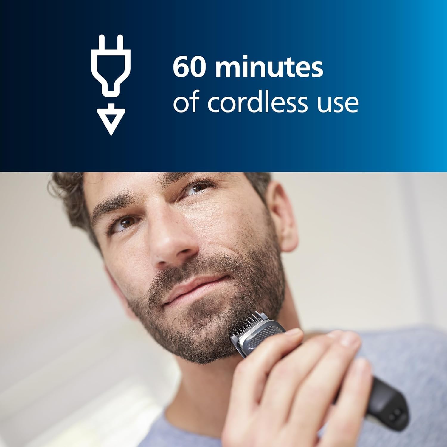Philips Norelco rinsable parts under water for easy cleaning and hygiene benefit