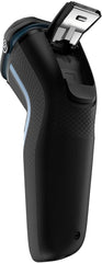 PHILIPS Norelco close-up of dual steel precision blades and Hydro SkinGlide coating for smoother gliding