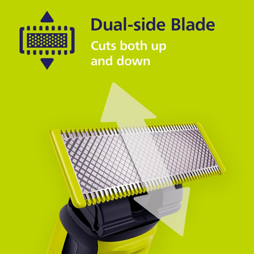 PHILIPS oneblade blade attached to handle showing quick swap convenience