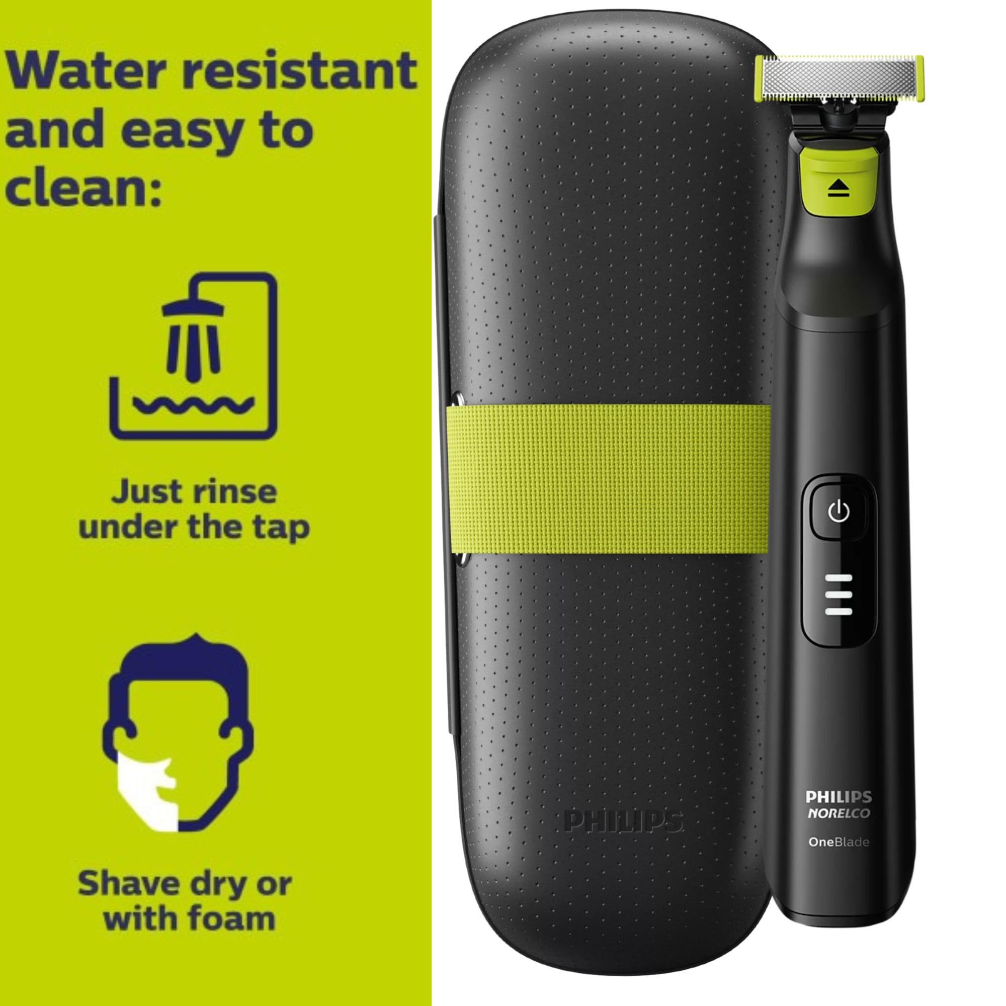 PHILIPS OneBlade Pro dual-sided blade close-up delivering precise edges