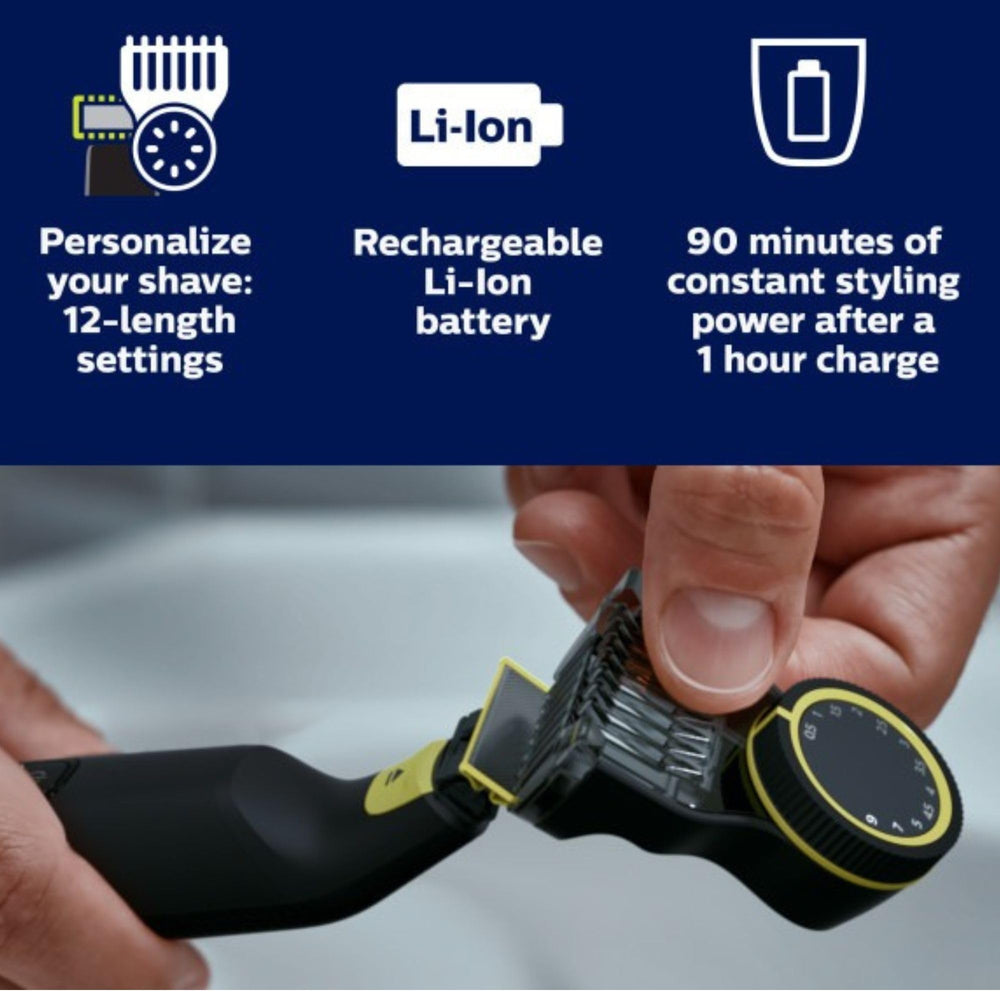 PHILIPS OneBlade Pro adjustable precision comb detail for consistent lengths