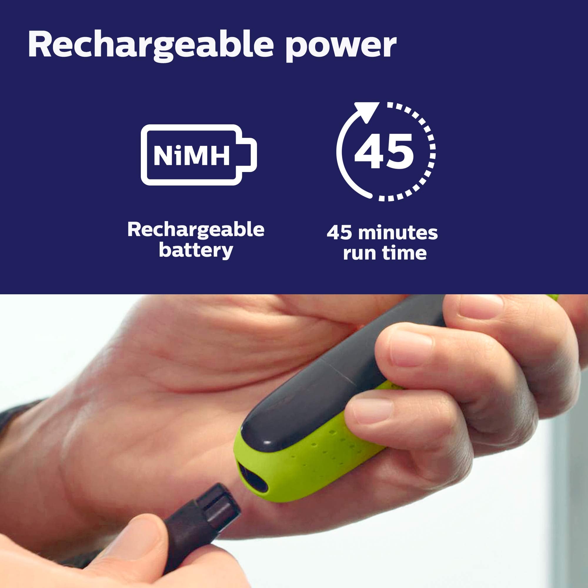Philips OneBlade QP2520 with travel pouch scale showing compact portability benefit