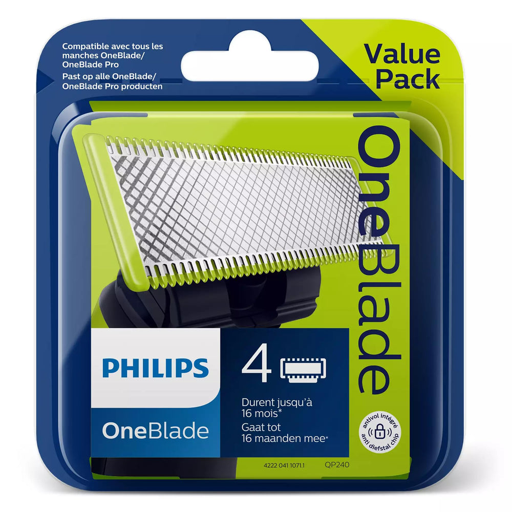 PHILIPS oneblade single blade close-up highlighting sharpness and precision