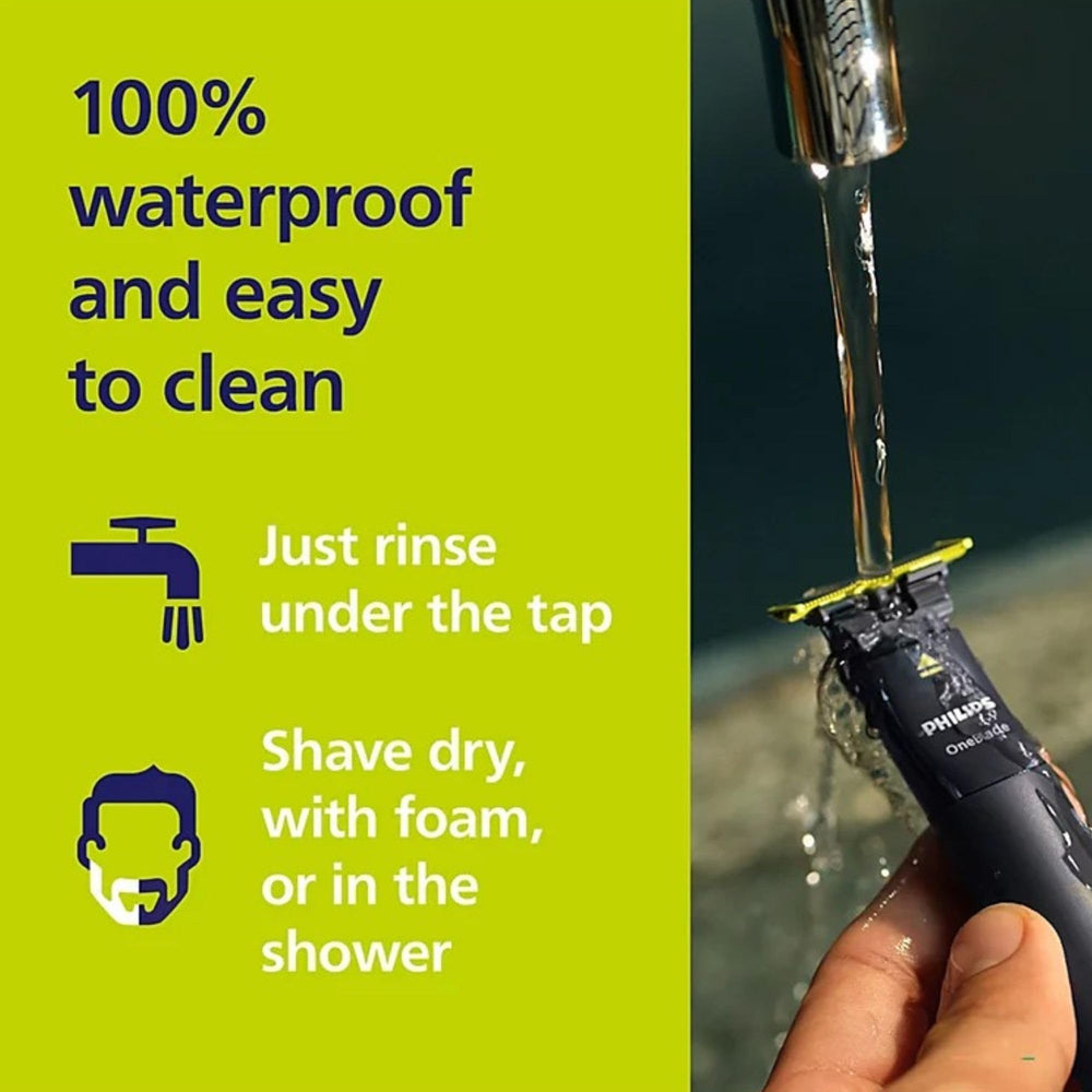 PHILIPS OneBlade with 1mm and 3mm combs laid out for consistent stubble control
