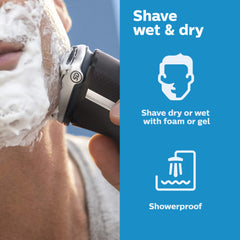 PHILIPS close-up of 27 ComfortCut blades for smooth, gentle cutting benefit