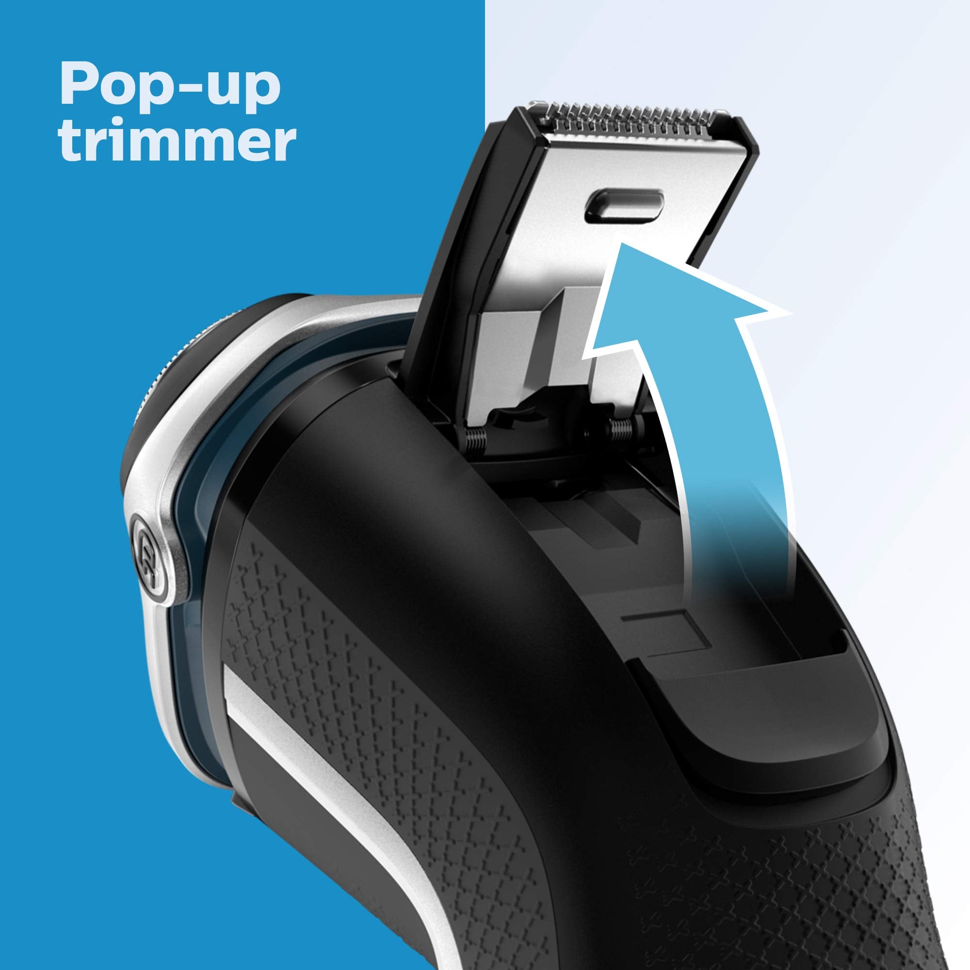 PHILIPS shaver held in hand showing scale and comfortable anti-slip grip benefit