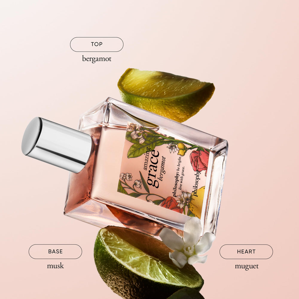 philosophy back label close-up with ingredient and origin details visible for trust