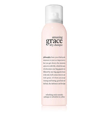 philosophy amazing grace dry shampoo front packaging shows bottle and floral scent for quick freshness