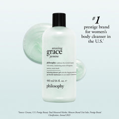 philosophy product in bathroom setting illustrating daily ritual and soothing scent benefit