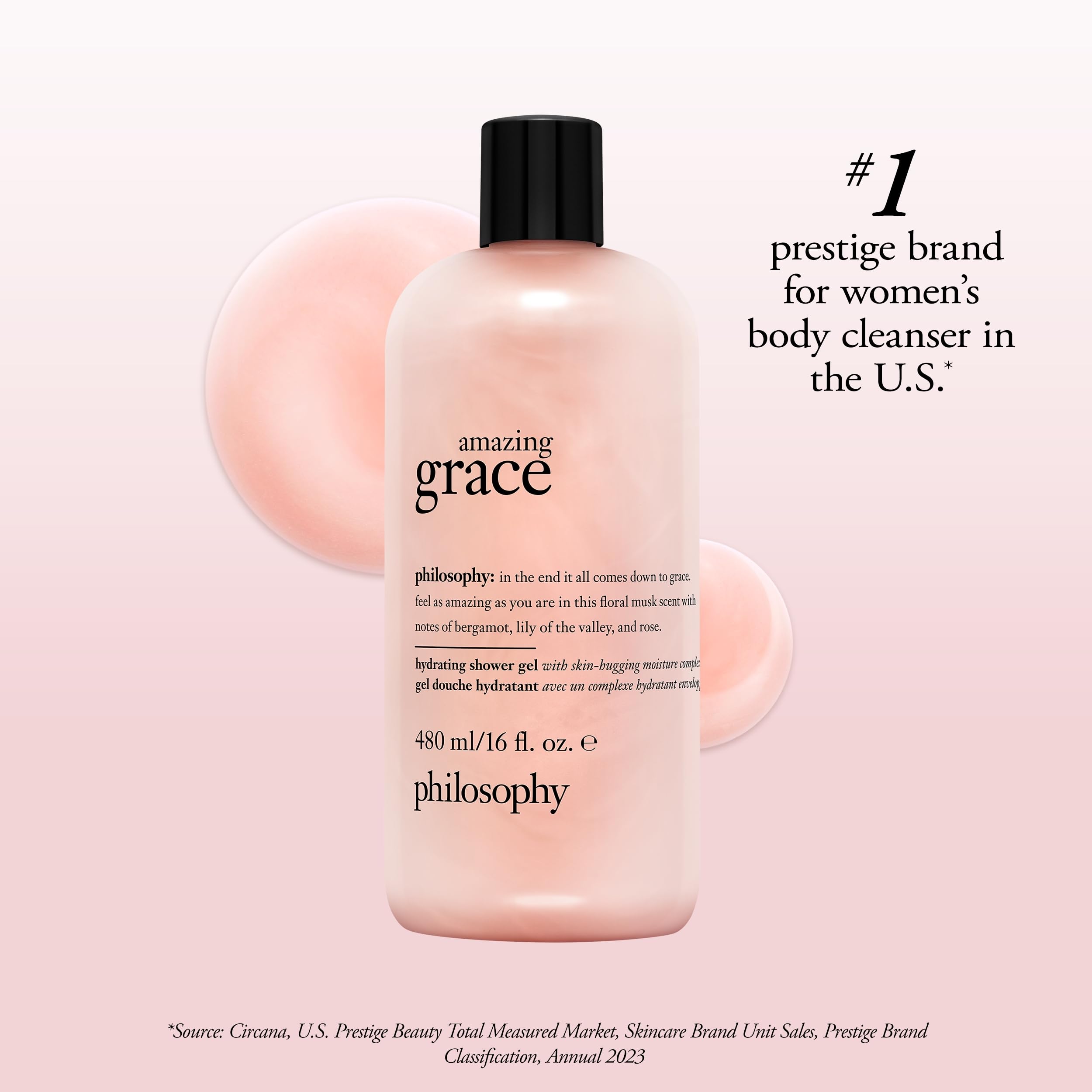 philosophy label close-up and pump detail highlighting readable ingredient panel