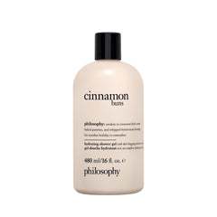 philosophy cinnamon bun front bottle showing label and 16 oz size, inviting scent